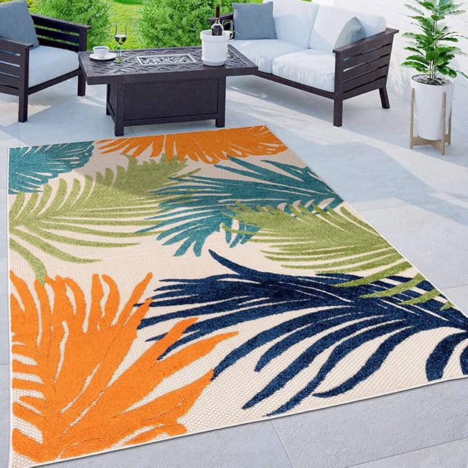 Rugshop Lucca Contemporary Floral Indoor/Outdoor Area Rug 3'3"x5' Multi
