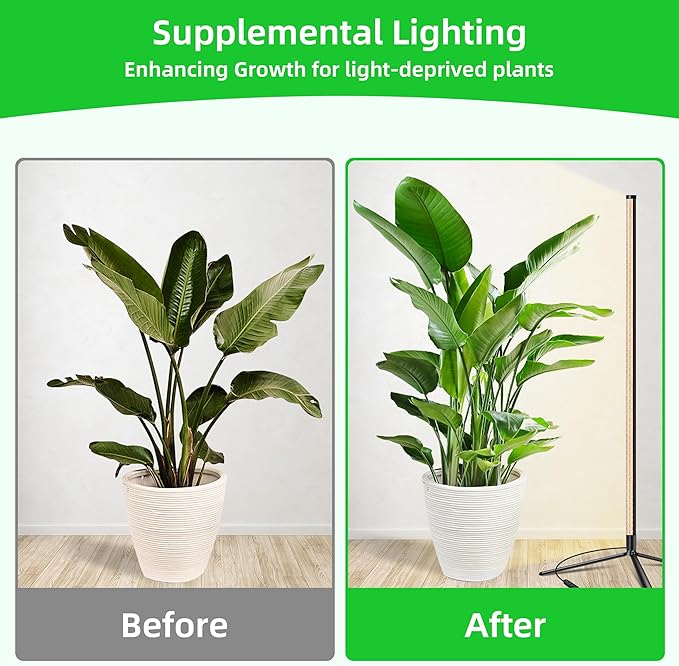 Standing Grow Light for Indoor Plants with Timer,42W Vertical Grow Lights for Indoor Plants Full Spectrum,4FT T8 243LED Plant Lights for Indoor Growing with On/Off Timer Function, 2 Pack