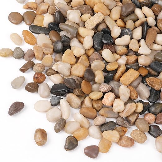 Calofulston 2.2lb Drainage Rocks for Potted Plants, 1/5 Inch Small Pebbles for Plants, Aquarium, Fish Tank, Terrarium, Succulent, Vases, Decorative Pea Gravel, Mixed Color
