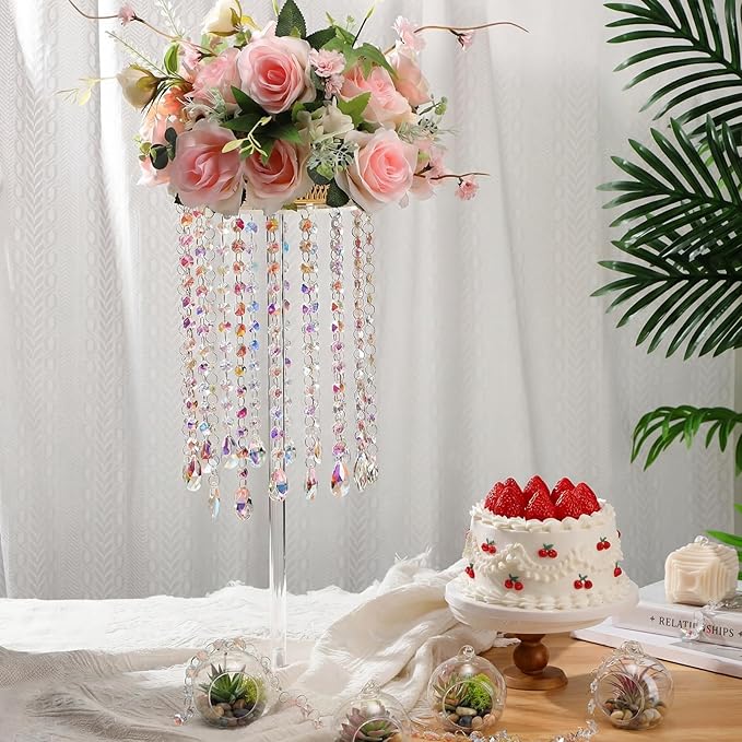 56 Pcs 3.15'' Hanging Glass Tealight Holder Globe with K9 Crystal Garland Strands,Teardrop Pendant Hanging Tealight Candle Holder Orbs Air Plant for Wedding Centerpiece Party Decor (Colorful)