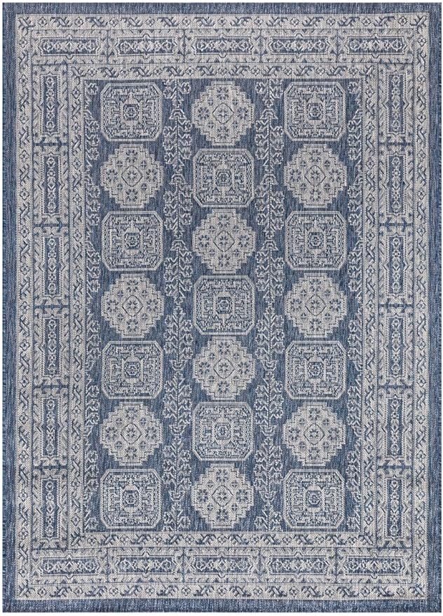 Keen Home Design Terrace Outdoor Throw Rug - 36"x60" Washable Indoor/Outdoor Rug for Patio, Kitchen, Balcony, Beach, Garden, Deck and Porch, Size: 3' x 5', Trend Navy