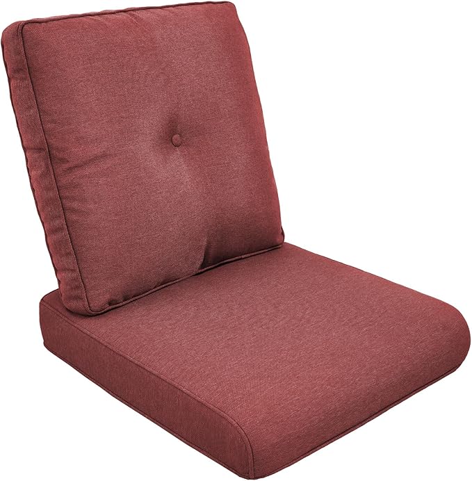 Outdoor Chair Cushions-Patio Chair Cushions Set with Removable Cover 22 X 25 Inch Outdoor Cushions for Patio Furniture Chair Sofa Couch-Red