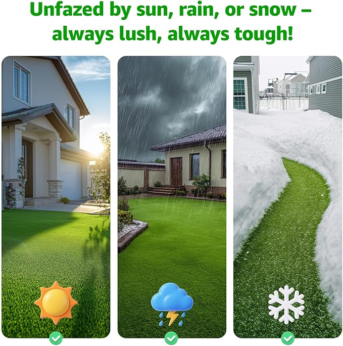 Artificial Grass Turf Outdoor for Garden Landscape Decoration, Fake Rug Mat with Drainage Holes,Synthetic Grass Lawn for Balcony,Backyard,Patio,Gate,Pool Deck, Dog Potty Training Grass 4ftx6ft