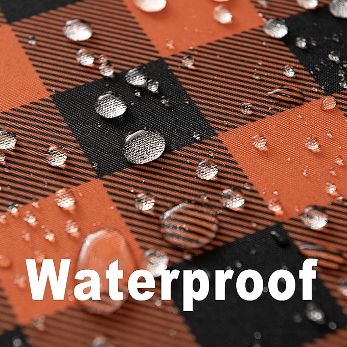 Waterproof Plaid Tablecloth Fabric - Round 90 Inch Classic Gingham Checker Table Cloth for Indoor/Outdoor Use - Buffalo Table Cover for Picnics, BBQs, and Parties