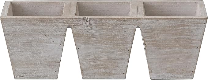 SOFE Small Wood Planter Box, Rustic Porch Rectangle Flower Pot Garden Containers, 11 Inch Long Decorative Planter, Indoor Patio Table Centerpiece, Living Room, Dining Room, Study Decor