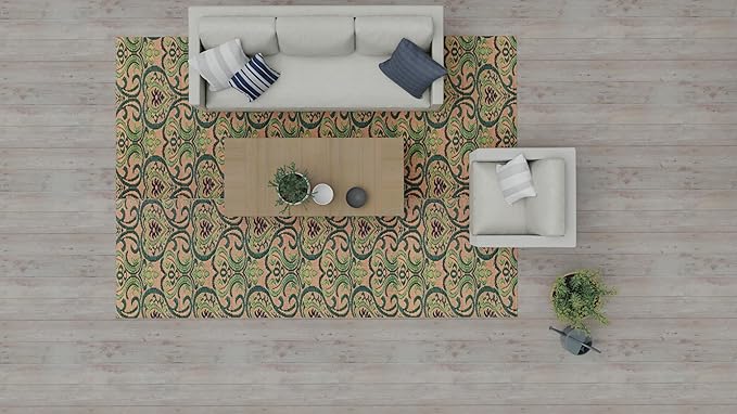 Mad Mats Traditional Outdoor Rug, Reversible Plastic Mat (6' x 9', Oasis - Medium Green)