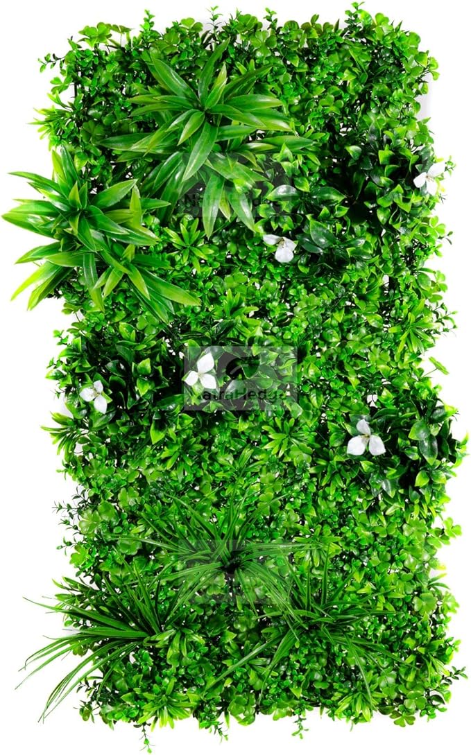 NatraHedge 20''X40'' Artificial Maui Living Wall Grass Wall Decor, 5Pcs (28SqFt) Hedge Leaf Grass Panels for Indoor, Outdoor, Garden and Balcony Privacy Fence Screen