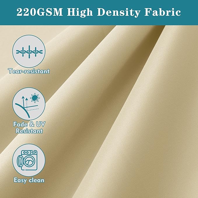 Outdoor Bench Cushions 42 x 18 Inch Thick Waterproof Porch Swing Cushions with Tie Patio Furniture Chair Cushion Bench Pad Color Fastness Backyard Seat Pads Beige