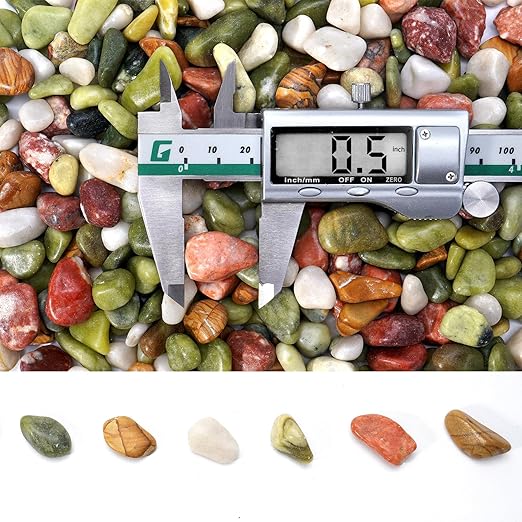 5 lb Pebbles for Indoor Plants, 1/2 Inch Decorative Rocks for Potted Plants, Natural Polished Pebbles for Vases, Succulent, Planters, Landscaping Drainage and Outdoor Gardening