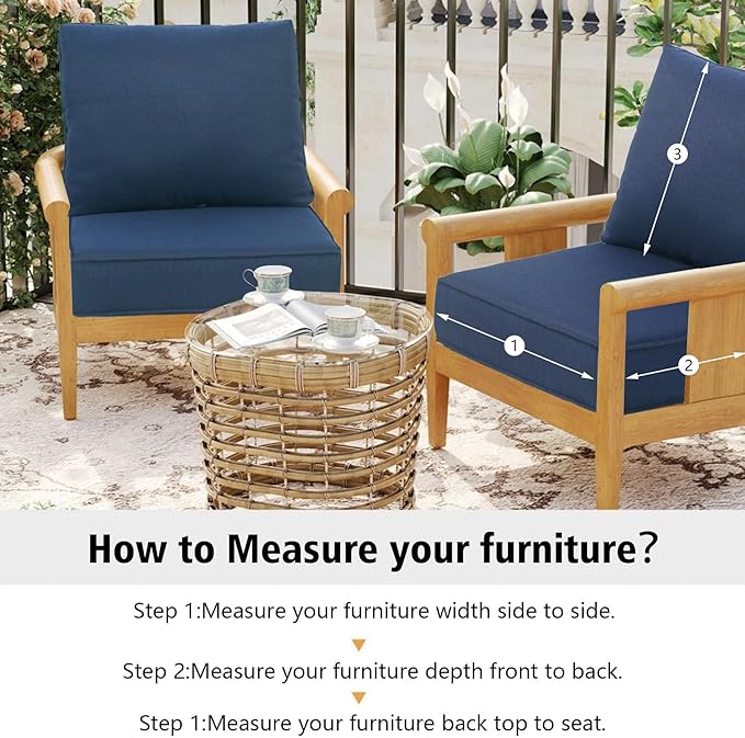 24"x27.5" Outdoor Deep Seat Patio Cushions Set of 2, Deep Seat Bottom Resilient Foam Filling Water-Resistant Stain-Resistant UV Resistant Weather Resistant with YKK Zippers, Midnight
