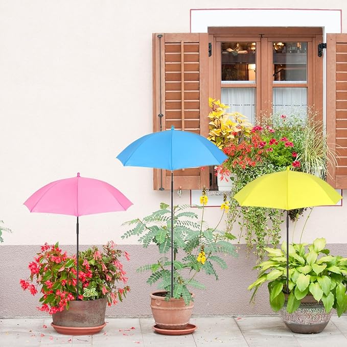 3 Pack Plant Umbrellas for Outdoor Plants, 26" Larger Plant Shades for Potted Plants and Garden Beds, 40" Height Garden Umbrella Sun Protection Shade Cover for Flowers Fruits Vegetables