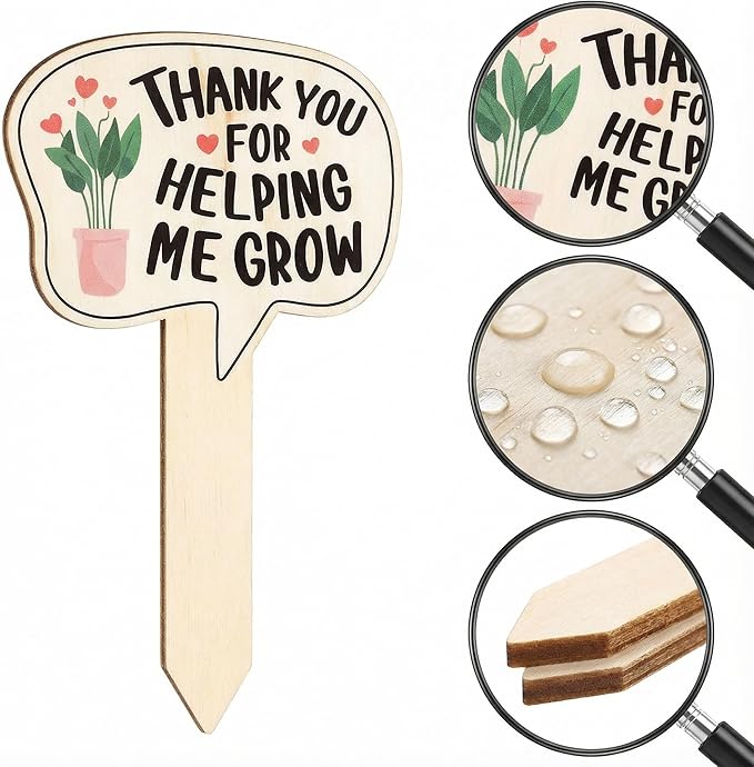 15 Pack Funny Wooden Plant Markers, Water-Resistant Garden Plant Labels Stakes for Pots & Outdoor Beds, Humorous Plant Name Signs for Indoor Houseplants, Herbs, Succulents, 2.64" W x 4.33" H