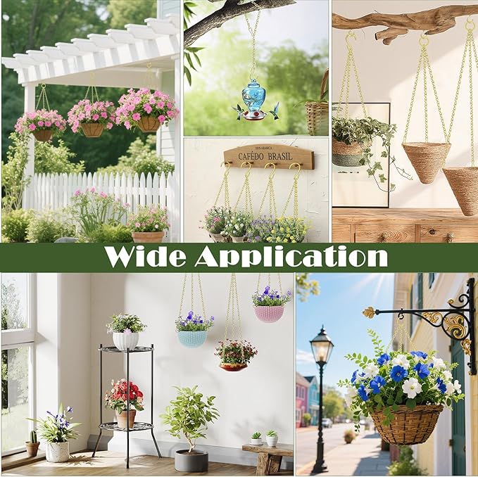 236 Inch Metal Gold Hanging Basket Chain,Decorative DIY Hanging Chain for Planter, Photo,Bird Feeder,Wind Chimes，Planters Baskets