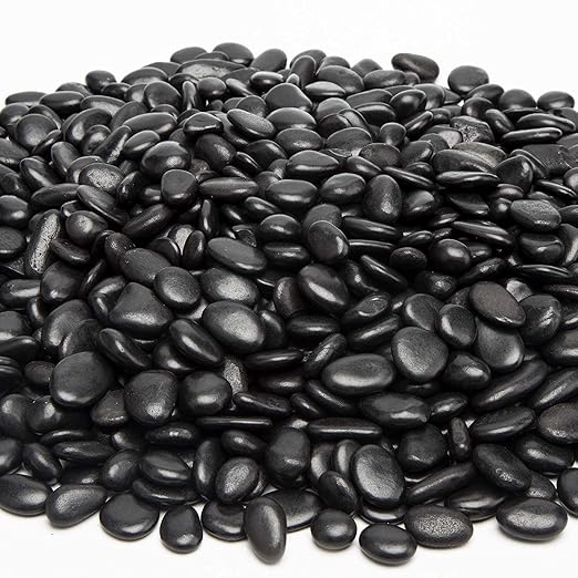 10lb Black Small Decorative Pebbles - Gravel River Rock,Natural Polished Decorative Stones 3/8" Gravel Size,Pebbles Gravel for Bamboo Plants,Succulent,Home Decor,Landscaping,Vase Fillers and More.