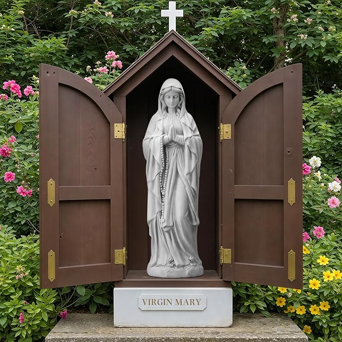 YOLENY Virgin Mary Praying Statue, 29.9 Inch Religious Garden Statue of Mary, Blessed Mother Mary Outdoor Sculpture for Home Yard Patio Decoration