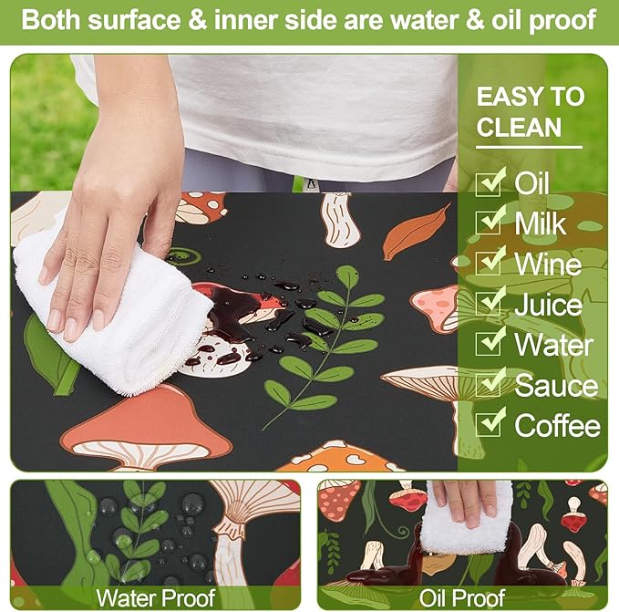 Picnic Table Cover with Bench Covers Camping Essentials Waterproof Windproof Camping Tablecloth with Drawstring Bag, Fitted Rectangle Tables and Seats, 60in, Black Red