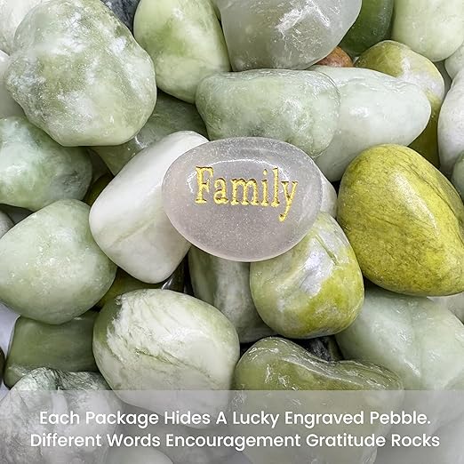 SIDONG 20 LB Jade Pebbles, 1.2-2Inch Natural Decorative Polished Jade Stones, Jade River Rocks for Succulents, Cactus, Vases, Indoor Plants, Garden Landscaping, Bamboo