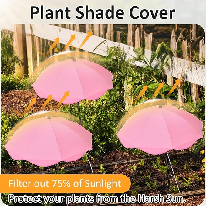 26 Inch Plant Umbrellas for Outdoor Plants Garden Umbrella Shade for Potted Plant, Garden Bed Flower Pot Provide Shade to ‌Defend Blazing Sun