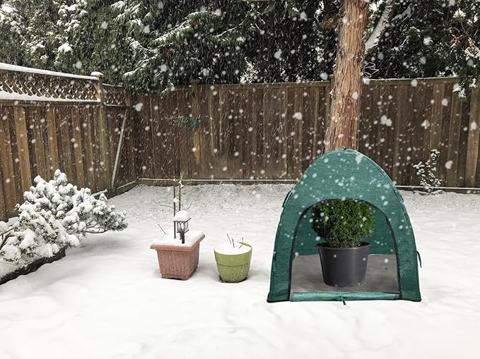 Winter Plant Covers for Snow and Ice Protection Shrub Cover Freeze Protection Plant Tent Protect Outdoor Plant and Potted Plant from Snow Frost Sun and Animal with Zipper Door 36*36*40 (2Packs)