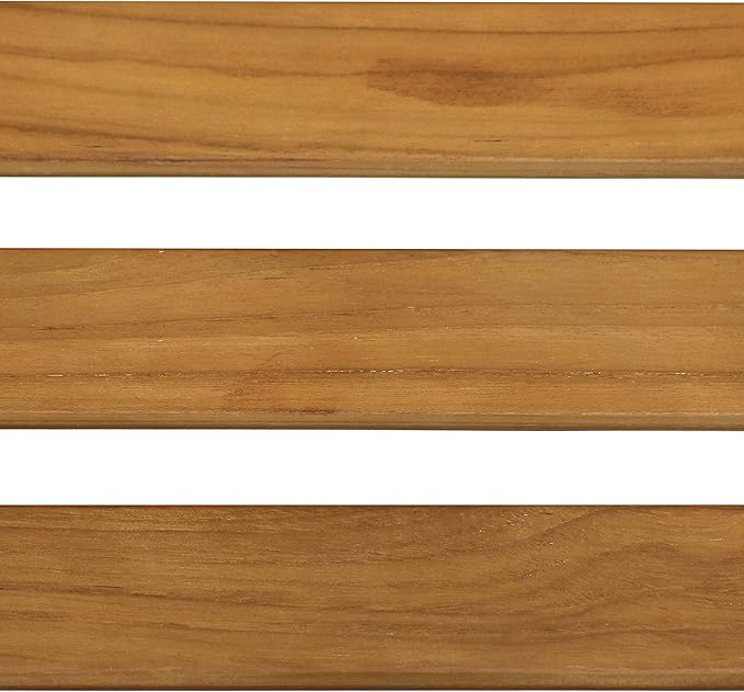 Sunnydaze 2-Person Outdoor Bench for Front Porch or Park - Wooden Teak Patio Garden Bench with Backrest - 675 lb Weight Capacity - Mission