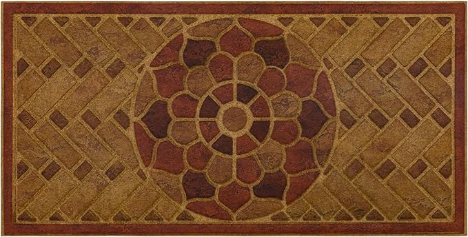 Mohawk Home Stoney Medallion Casual Ornamental Clay 2' X 4' Door Mat Perfect for Porch, Garage