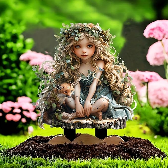 Bohemian Fairy Flower Pot Decor - Planter Pots Decor & Accessories for Home or Garden (Fox Elf)