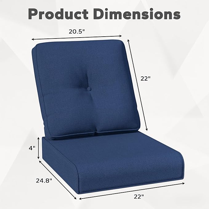 Joyside Outdoor Chair Cushions Set, 22x25/22x24 Inch Patio Furniture Deep Seat Cushions, Water Resistant & Thick Cushion, Outdoor Replacement Cushions for Seat and Sofa
