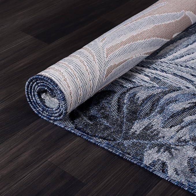 CAMILSON Runner Outdoor Rugs Oriental Retro Traditional Floral Medallion Area Rug 2x7 Non-Shedding Stain Resistant Indoor Carpet for Bathroom Hallway Kitchen Office (2 x 7 / Navy Blue)