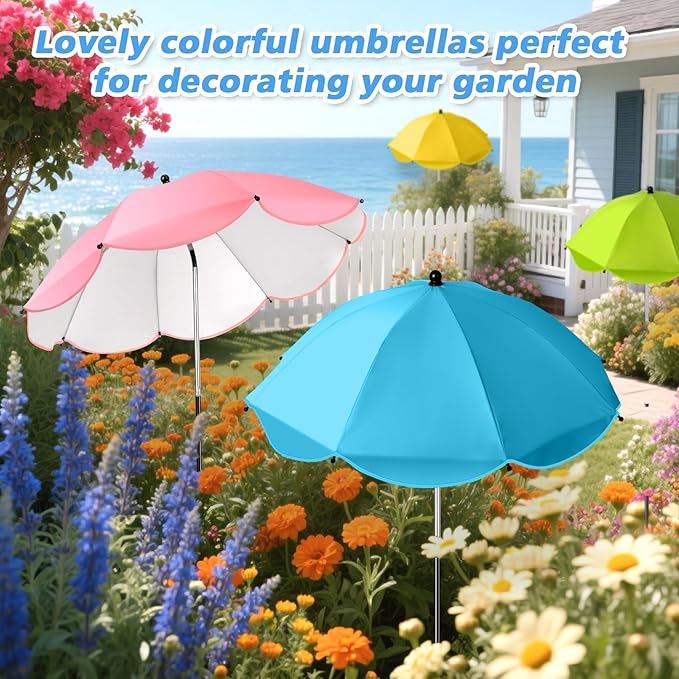 4 Pcs Plant Umbrellas for Outdoor Plants, Potted Garden Bedst Umbrella Shade with Adjustable Angle to ‌Defend Plants from Direct Sunlight
