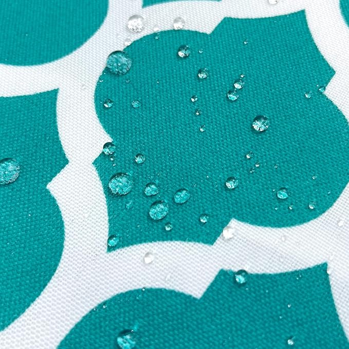 SleepMan Outdoor 17"x16" Chair Cushions with Ties Set of 8, Water Resistant All Weather U-Shape Seat Pads for Patio Garden Furniture Indoor Fade Resistant Patio Cushions (Aqua Plaid)