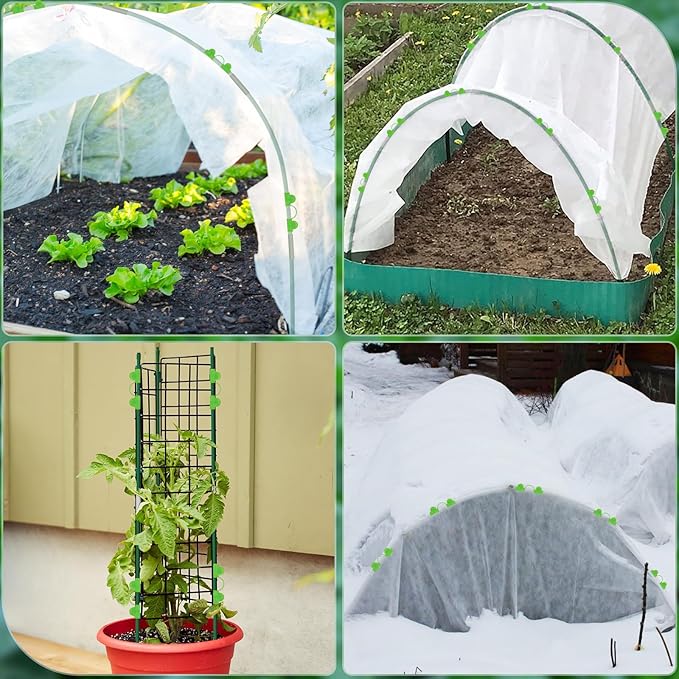 10x50ft Plant Cover Freeze Protection Garden Hoops Kit for Winter, Fabric Floating Row Cover Frost Cloth Outdoor Plant Blanket for Frost Snow Protection, Greenhouse Garden Tunnel Hoops for Raised Beds