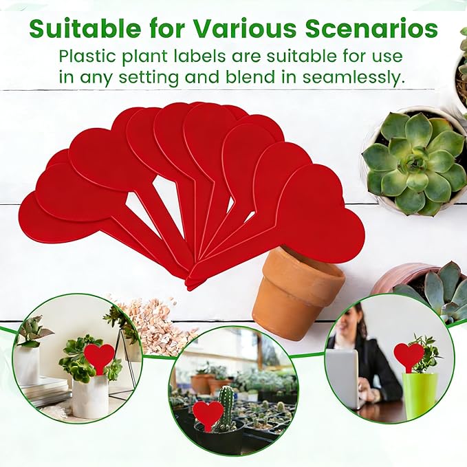 120PCS Plant Labels for Outdoor Garden Waterproof Red Plastic Plant Tags for Seedlings Garden Marker Plants Markers Plastic Gardening Gifts for Women Unique