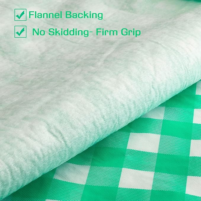 LINPRO 6ft Picnic Table Cover with Bench Covers Vinyl Fitted Picnic Table Covers with Elastic Camping Essentials and Picnic Tablecloth and RV Accessories
