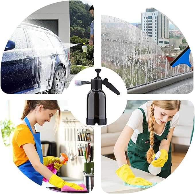 Foam Sprayer – 33x25.5cm PP, Handheld 2L Cannon, Hose Tool | Perfect for Vehicle Maintenance, Lawn Cleaning, Patio Surfaces, Household Care, Car Detailing, Multi-Purpose Garden Tool, Even Spray