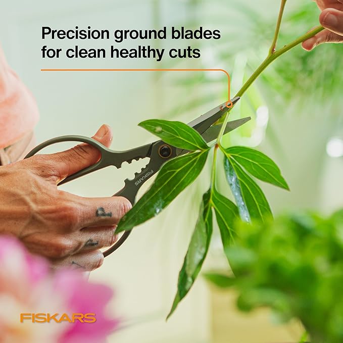 Fiskars Shaper Plant Shears, Plant Snip & Holder, Precision Indoor Gardening Shears, 6"