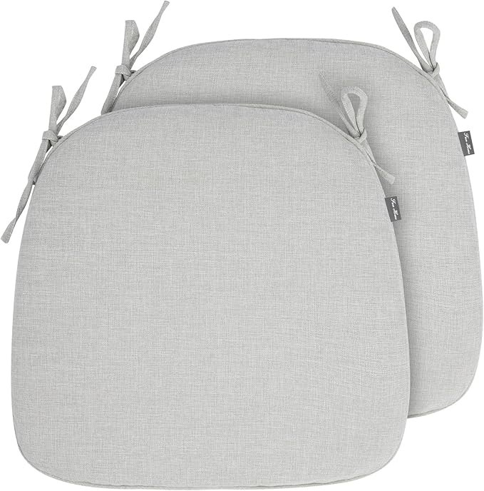 FUNHOME Outdoor Chair Cushions Set of 2,Patio Seat Cushion 17"x16"x2",U-Shaped Dining Chair Cushion 17 by 16 Inch,Water Resistant,Fade-Resistant Chair Pads for Kitchen Garden Furniture(Cloud Gray)