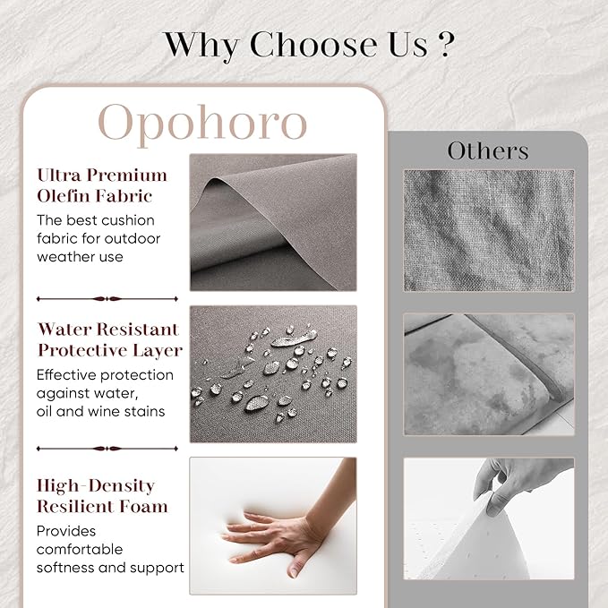 Luxury Outdoor Seat Cushion Set-22 x 24 x 6 Inch Outdoor Chair Cushions with Water Resistant & Removable Cover Outdoor Cushions for Patio Furniture Chair Sofa Couch