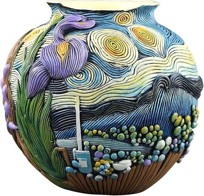 Starry Night Vase Plant Pot Unique Planters for Indoor Plants and Outdoor Plants - Unique Plant Pots and Vases for Home Decor Pot Comes with a Drainage Hole