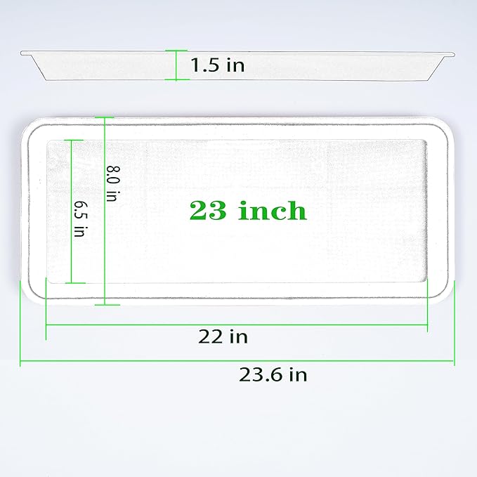 2 Pack Plastic Plant Saucer, Rectangular 24 inch, Indoors/Outdoors, Drip Tray for Flower Pot, Windowsill (8 X 24'', Beige)