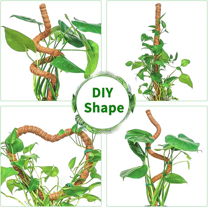 3 Pack Moss Pole, 26.8-Inch Moss Poles for Plants Monstera, Bendable Plant Support Stakes for Climbing Plants Indoor, Garden Trellis Plant Stick for Potted Plants, Pothos Philodendron