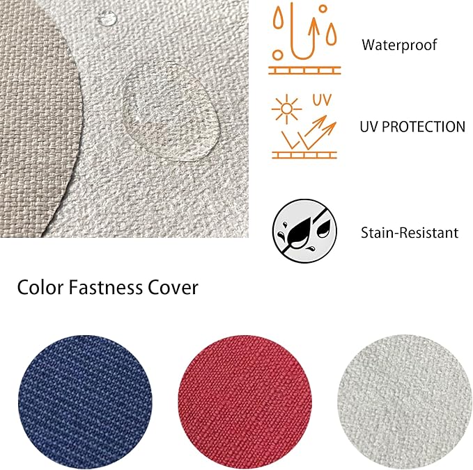 19"x19" Outdoor Universal Cushion Set of 1, Patio Cushions with Handles & Ties, Water-Proof Stain-Resistant UV Resistant Weather Resistant High Resilience Foam with YKK Zippers,Riverbed
