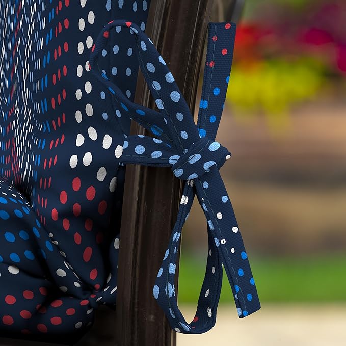 Arden 2-Pack Outdoor Patio Dining Chair Cushion, 20x44, Rain-Proof Seat Pad, Fade-Resistant Outdoor Cushion Sapphire Liberty Mosaic