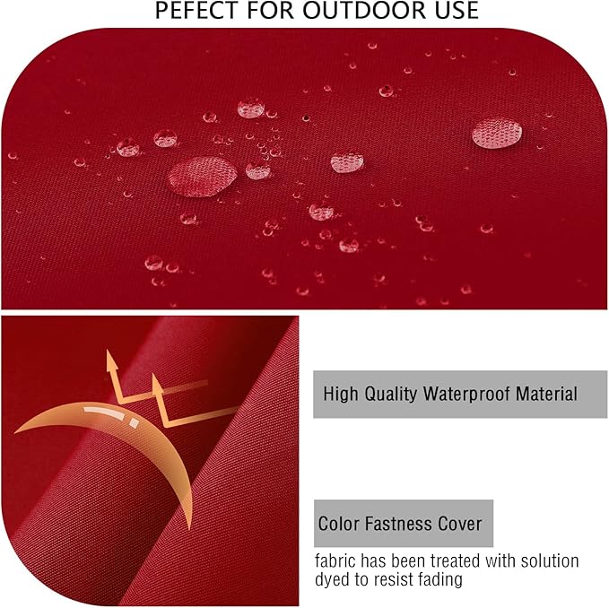 idee-home Outdoor Cushions for Patio Furniture, Outdoor Seat Cushion, Waterproof Hampton Bay Deep Seat Replacement Couch Chair Cushions for Garden Lawn Backyard Deck, Red 28.5 x 28.5