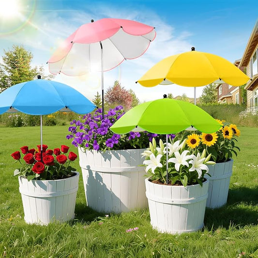 4 Pcs Plant Umbrellas for Outdoor Plants, Potted Garden Bedst Umbrella Shade with Adjustable Angle to ‌Defend Plants from Direct Sunlight