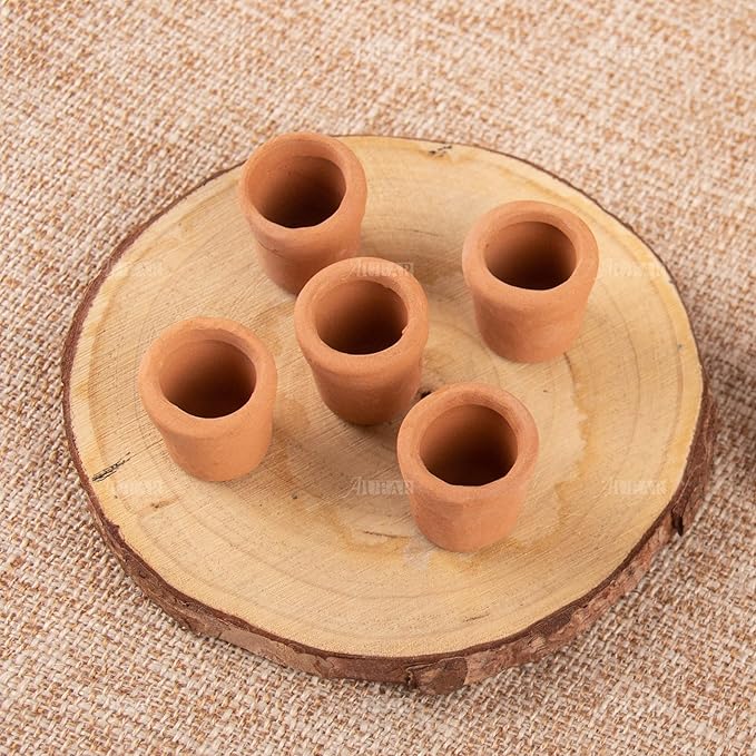 AUEAR, 10 Pack Fairy Garden Mini Clay Pots Small Flower Pot Terra Cotta for Indoor Outdoor Crafts 0.8"x0.7"