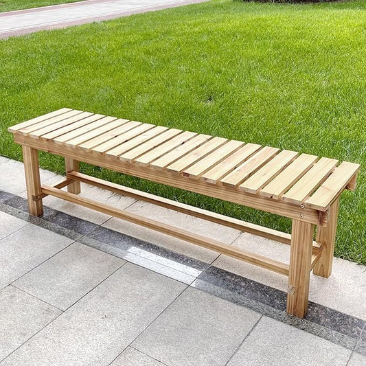 47.2'' Outdoor Garden Benches Weatherproof Patio Bench Two-Person Seat Backless Bench Wood Bench with Slatted High Temperature Bench for Front Porch Backyard (Upgraded to Prevent Fading)
