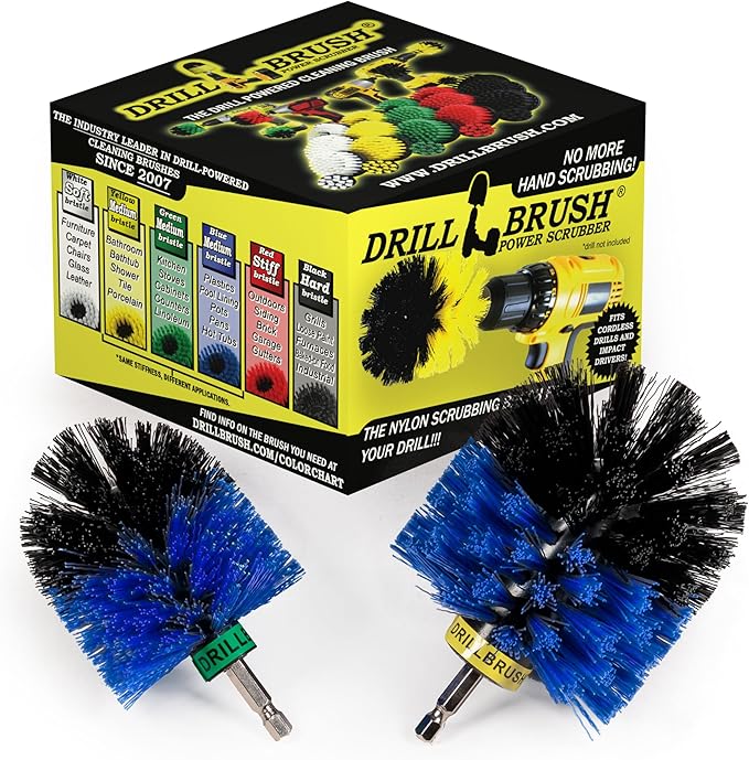 Drill Powered Scrubbing Brush Heads - Professional Boat Detailing Accessories - Aquatic Cleaning Supplies - Tank Scrubbing Brush - Boat Hull Cleaning Tools - Barnacle Busting Brush - Detailing Set