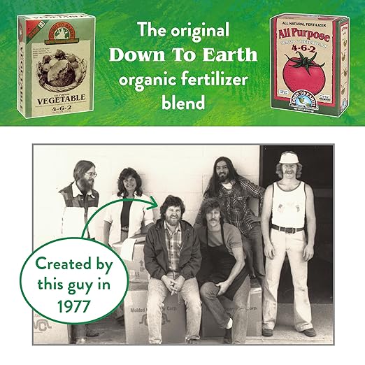 Down To Earth All Natural Fertilizers Organic All Purpose Tomato & Vegetable Mix - Plant Food for Tomatoes, Peppers, Herbs and Flowers 4-6-2, 1 lb