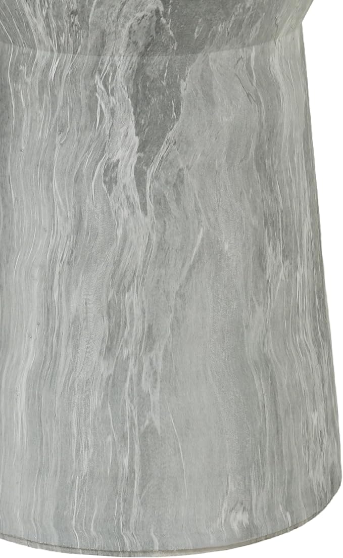 12.8" Cement End Tables for Patio,Faux Terrazzo Modern Small Round Side Accent Table,Tree Stump Garden Stool Drum Indoor and Outdoor,Light Grey