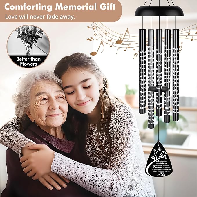 Sympathy Gift Wind Chimes for Outside - 32'' Memorial Wind Chimes for Loss of Loved One Prime, Bereavement Gift in Memory of Loved One, Memorial Gifts for Loss of Mother Father Condolence Rememberance